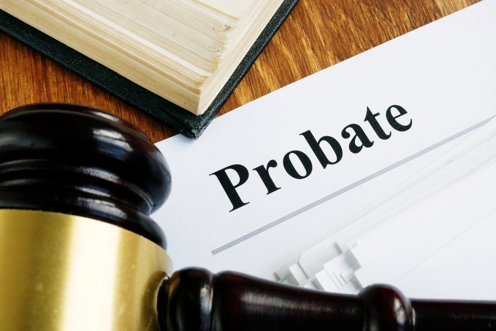 probate document on desk with gavel